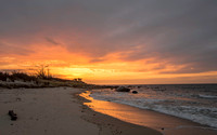 Sunrise at the shore at Harkness Memorial State Park